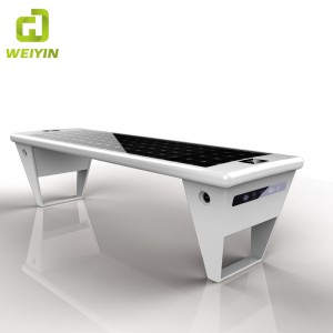 Smart Solar Powered Outdoor Street Furniture Bench för mobil laddning