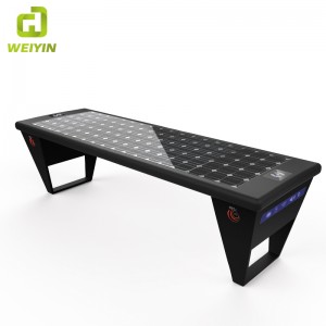 Smart Solar Powered Outdoor Street Furniture Bench för mobil laddning