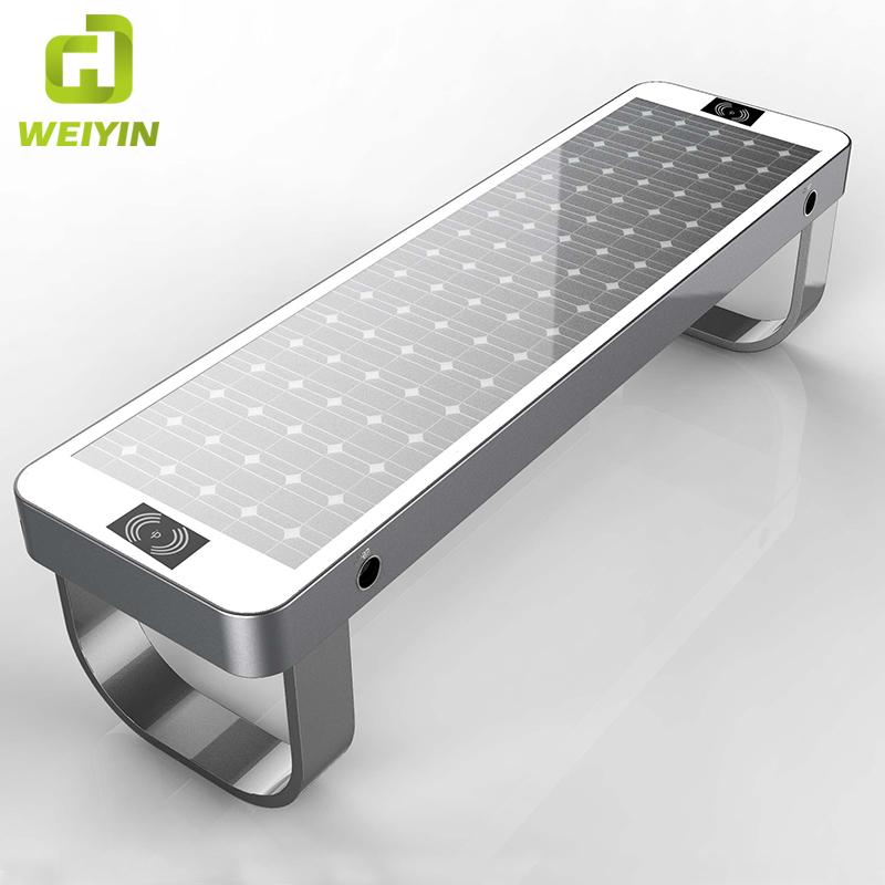 Nyaste Style Solar Smart City Furniture Patio Bänk för uppladdning av telefoner