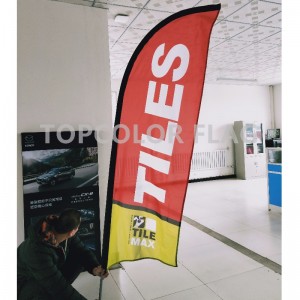 Högkvalitativ Wholesale 16ft Beach Feather Flag With Flexible Pole