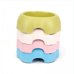 blomformad vete-halm sällskapsdjurskål, husdjursskål, katthundmatskål