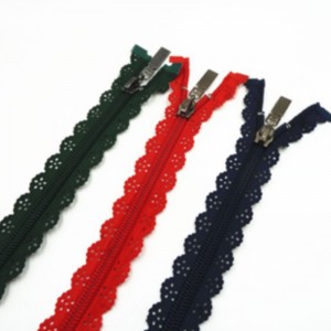 Delikat och trendigt spets nylon dragkedja 6