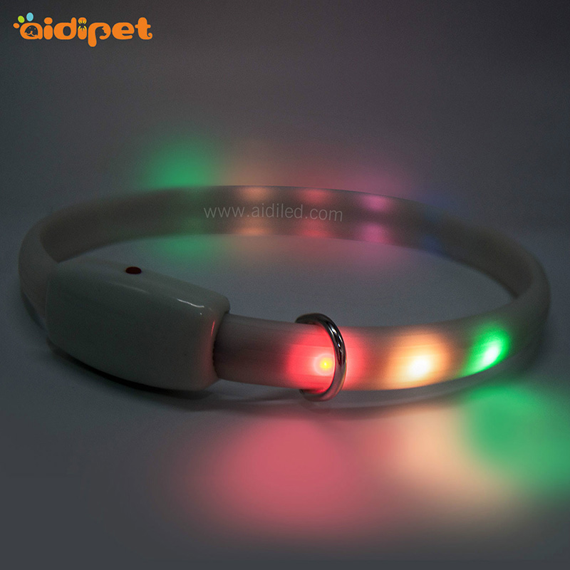 Pet Gift Silikon Personlig Färgrik Hund Collar LED Elektronisk Hund Collar