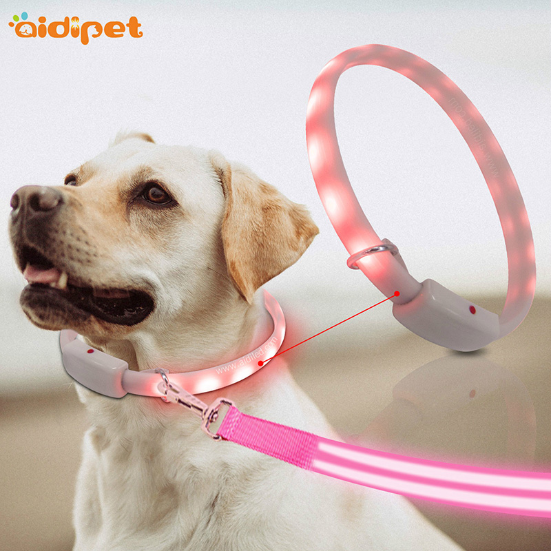Pet Gift Silikon Personlig Färgrik Hund Collar LED Elektronisk Hund Collar