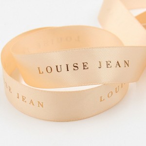 anpassade färgglada logotryckning präglad folie tryckt svart satinband