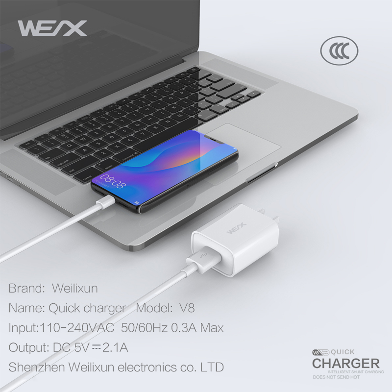 WEX - V8-laddare, väggladdare, nätadapter