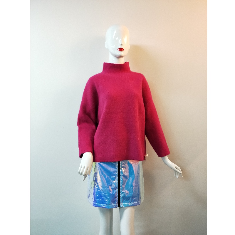 ROSE HIGH-COLLAR DAMAR SWEATER RLWS0113F