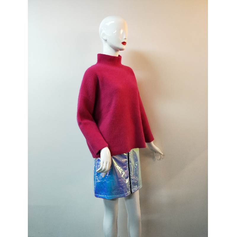 ROSE HIGH-COLLAR DAMAR SWEATER RLWS0113F