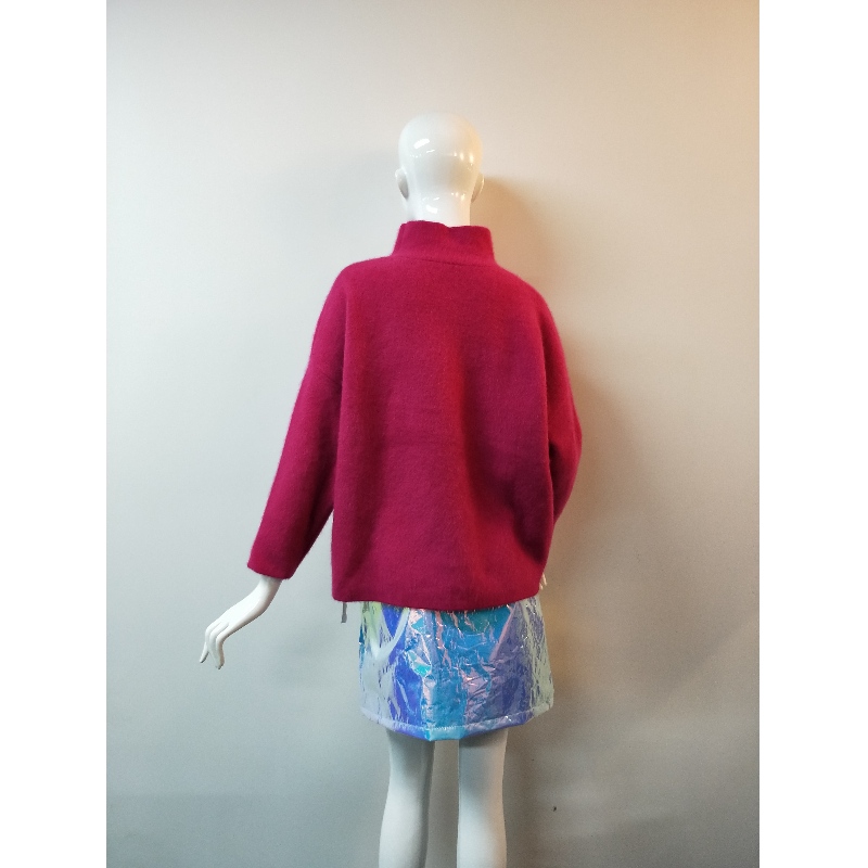 ROSE HIGH-COLLAR DAMAR SWEATER RLWS0113F