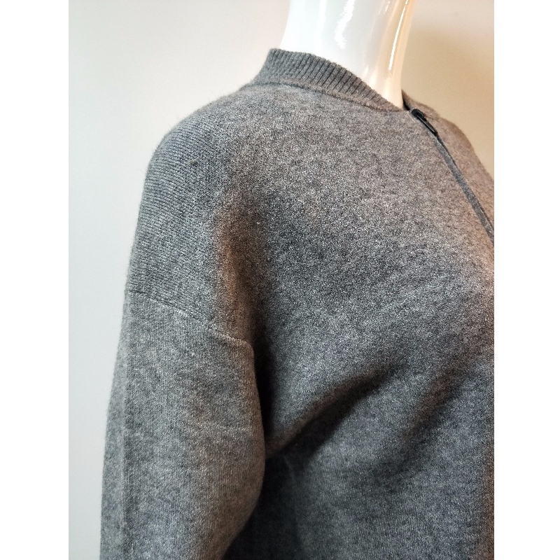 GRAY ZIPPER SWEATER RLWS0052F