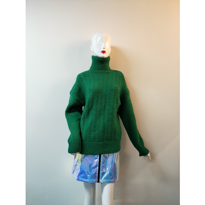 PURE COLLECTION GREEN HIGH-COLLAR SWEATER RLWS0130F