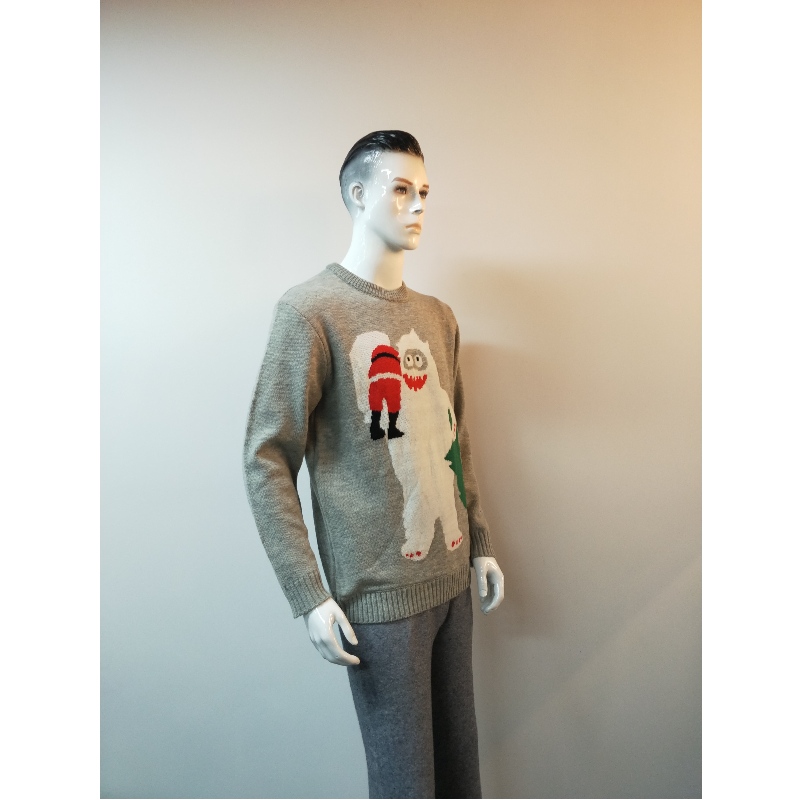 GREY CARTOON PRINT SWEATER RLMS0001F