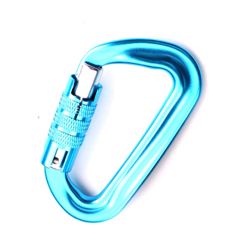 Utomhus krok bergsklättring camping huvudlås karabiner multifunktion mutter bergsbestigning krok bergsspänning utomhus hastighet släpp utrustning säkerhetslås sondhål d-typ skruv huvudlås luftfart aluminiumlegering