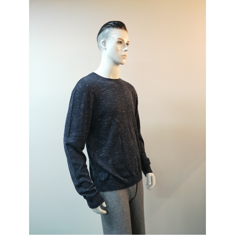 NAVY ROUND-HECK SWEATER RLMS0016F