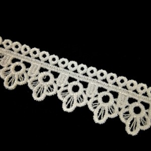 Toppkvalitet mjölksilk snörning 2,1 cm polyester spetsar Guipure spetsar