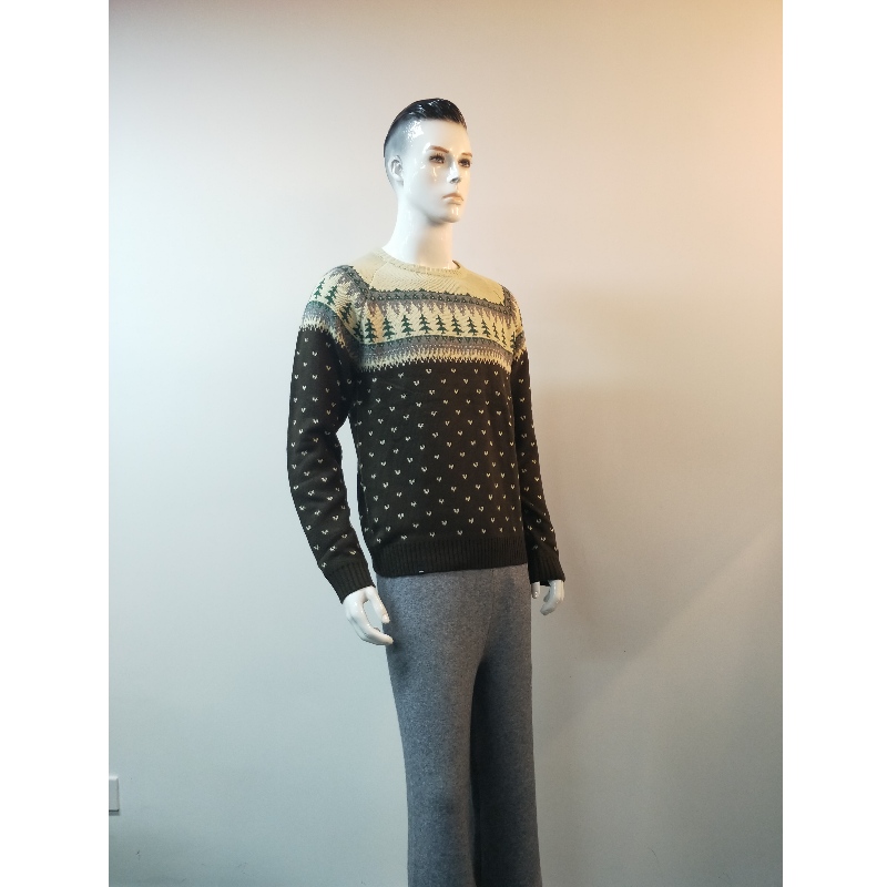 GREY PRINT SWEATER RLMS0035F