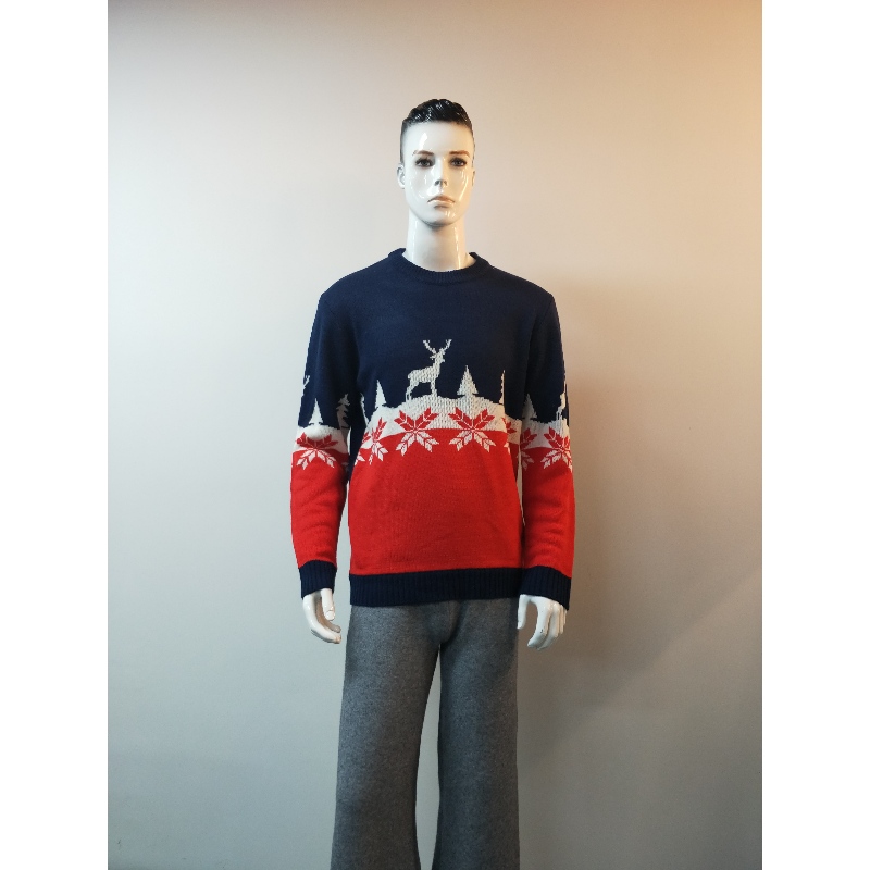 NAVY u0026 RED PRINT SWEATER RLMS0051F