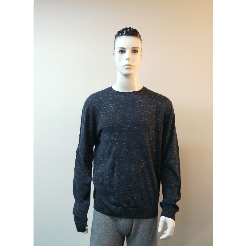 NAVY ROUND-HECK SWEATER RLMS0016F