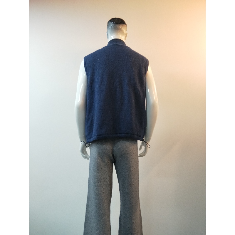 NAVY SLEEVELESS SWEATER COAT RLMS0065F