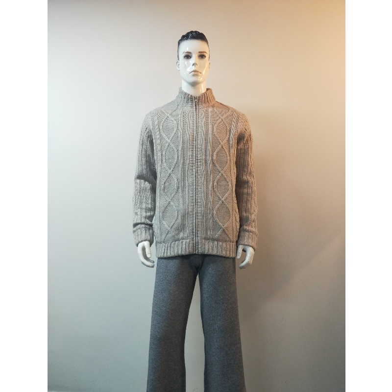 GRÅT STRIKT SWEATER COAT RLMS0076F