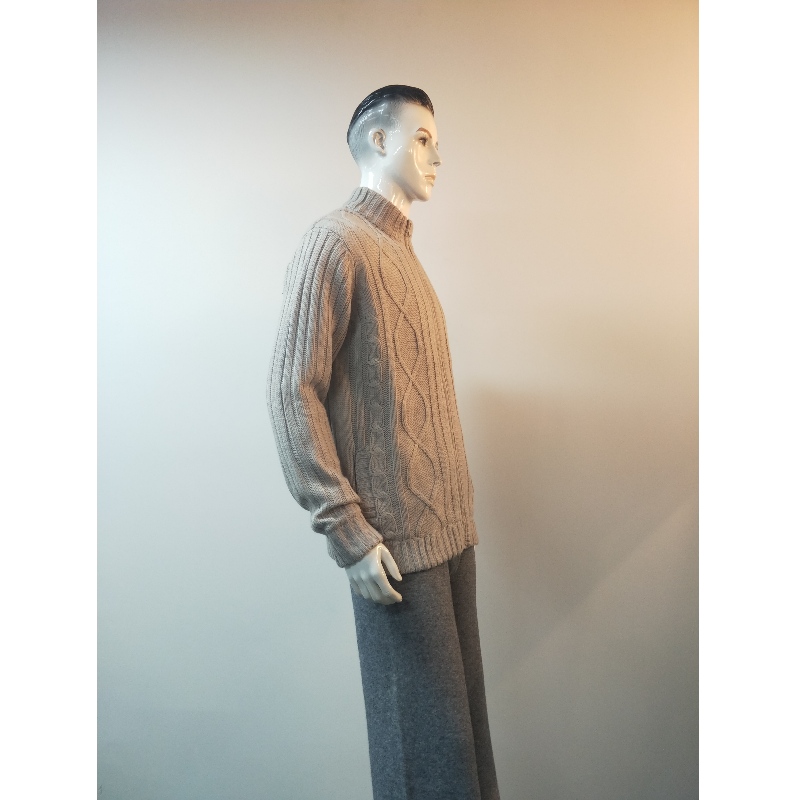 GRÅT STRIKT SWEATER COAT RLMS0076F