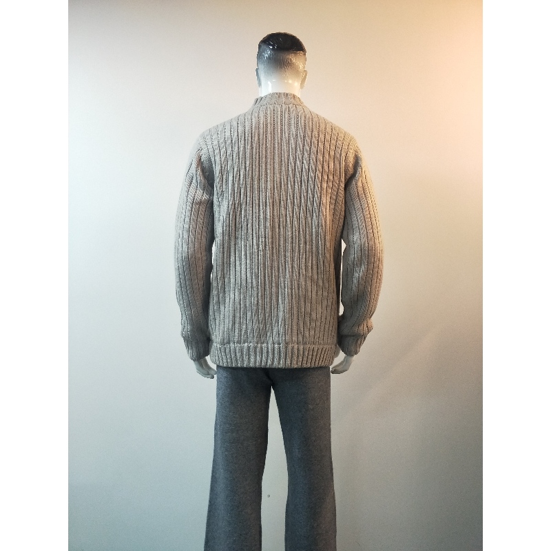 GRÅT STRIKT SWEATER COAT RLMS0076F