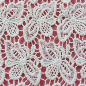 Nya bomulls italienska snörningstyg vackra vattenlösliga fjärilstyger för kläder