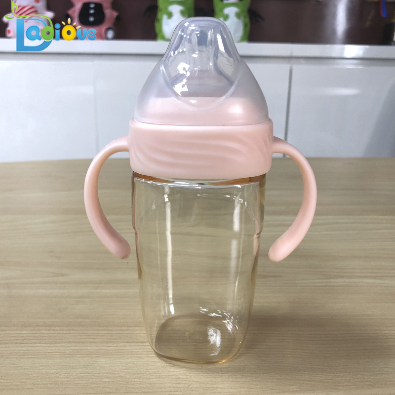 Nyfödd BPA Free PPSU matningsflaska 240ML Babyflaska Custom Logo Baby mjölkflaska med handtag