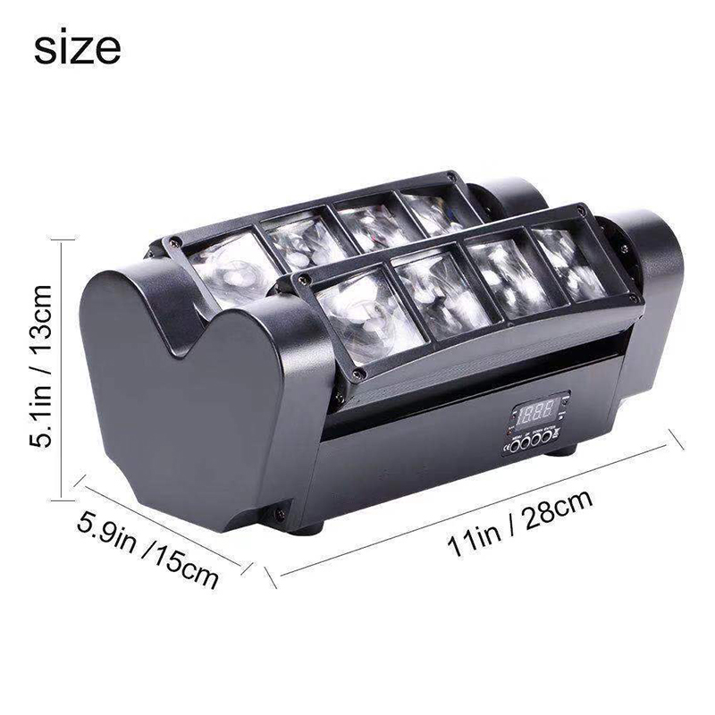 professionell tillverkning 8 * 10w 8 ögon spindelljus led dj-lampor