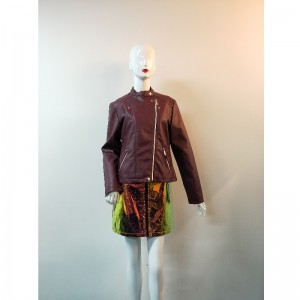 BURGUNDY PU-JACKA RLWPJ0019N