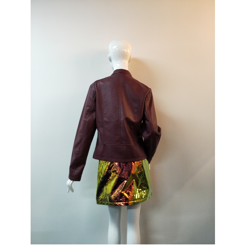 BURGUNDY PU-JACKA RLWPJ0019N