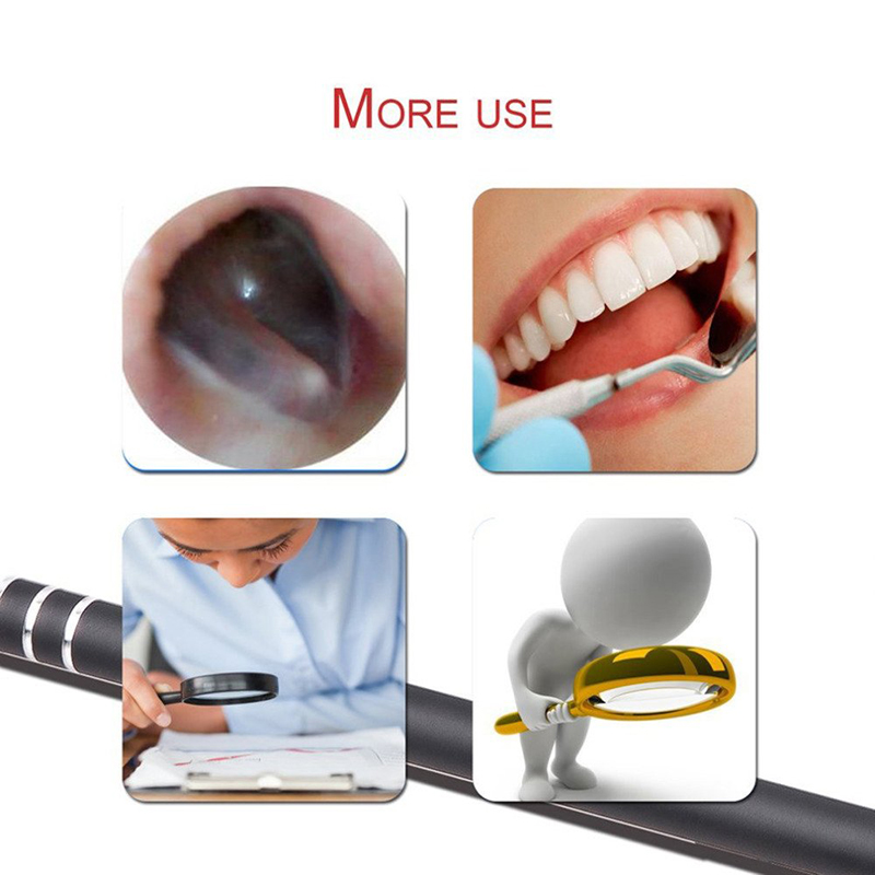 2 i 1 Borescope Inspection Ear Wax Remover Tool 720P Vattentät kamera med 6 justerbar LED kompatibel med Android och iOS