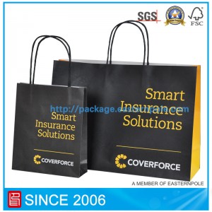 Svart papperspåse med foliestämpellogotyp