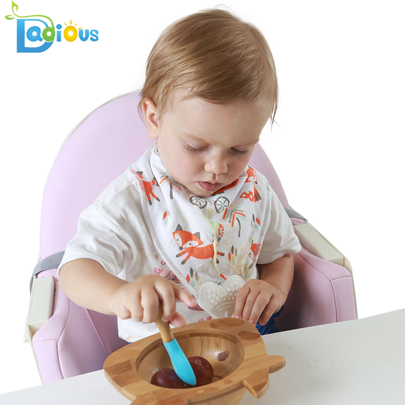 Unik design Babyskedar Självmatande bamburedskap Små spetsbarn Babyskedar för träning