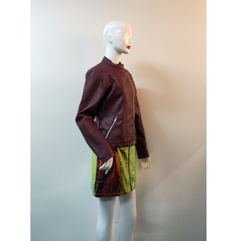 BURGUNDY PU-JACKA RLWPJ0019N