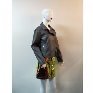 SVART PU BIKERJACKA RLWPJ0014N