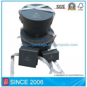 Lyxig rund chokladask med bandstängning