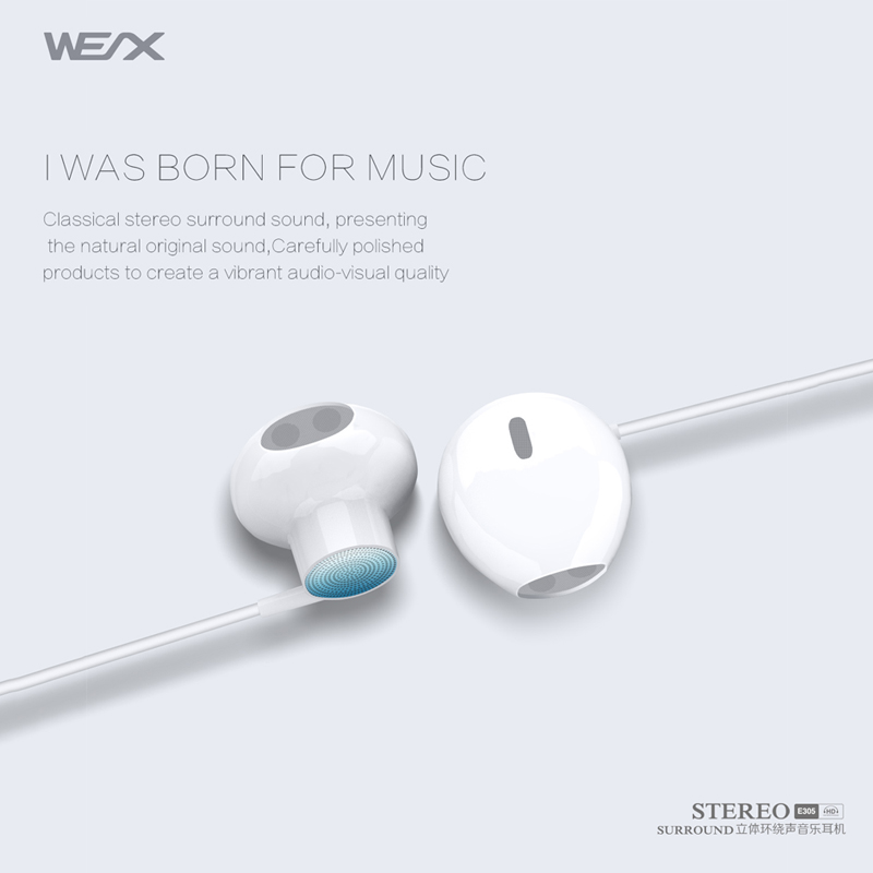 WEX 305 Traditional Earphones, Wired Earphones, Wired HeadPhones, EAR Buds