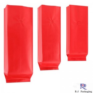 Partihandel i sidovägg Valvat matt eller blank aluminiumfolie Kaffeväska 250 g 500 g 1000 g