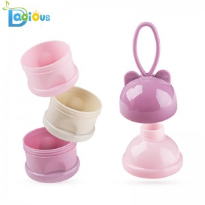 3 lager Babymjölkpulverbehållare Babymatning Resmjölkpulverförvaringsbehållare med handtag