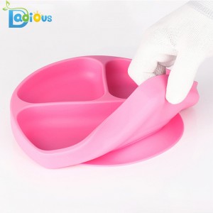 Hot Product halkfri Silicon Småbarnplatta Stark sugning Babyplatta Icke giftig silikonsugplatta