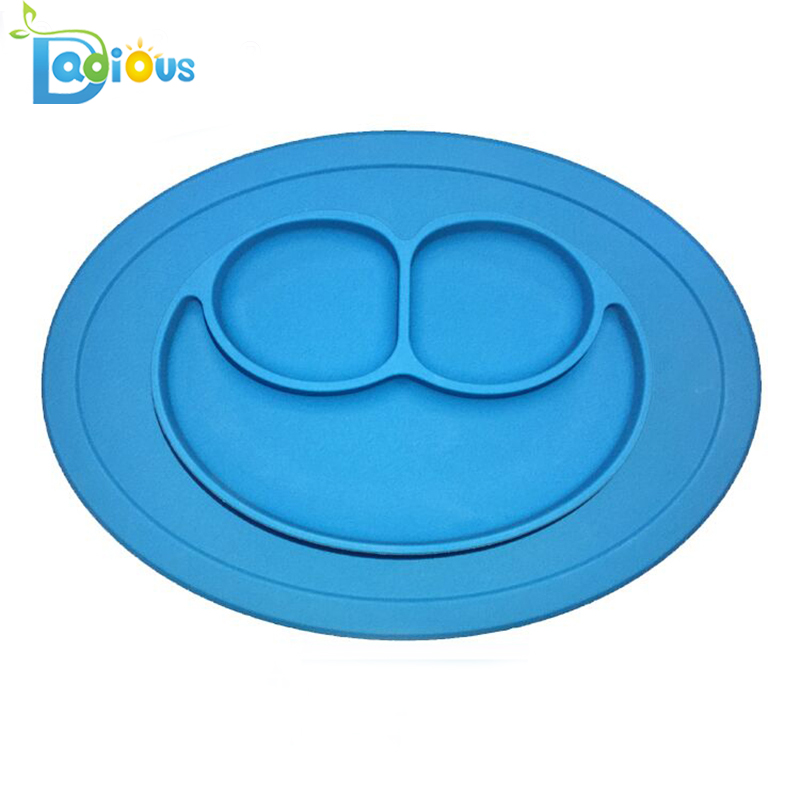 Amazon Hot Sale Baby One-Piece Silikon Placemat Safe Kids Suction Plate