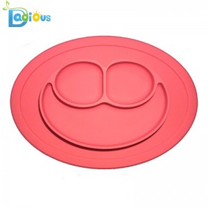 Amazon Hot Sale Baby One-Piece Silikon Placemat Safe Kids Suction Plate