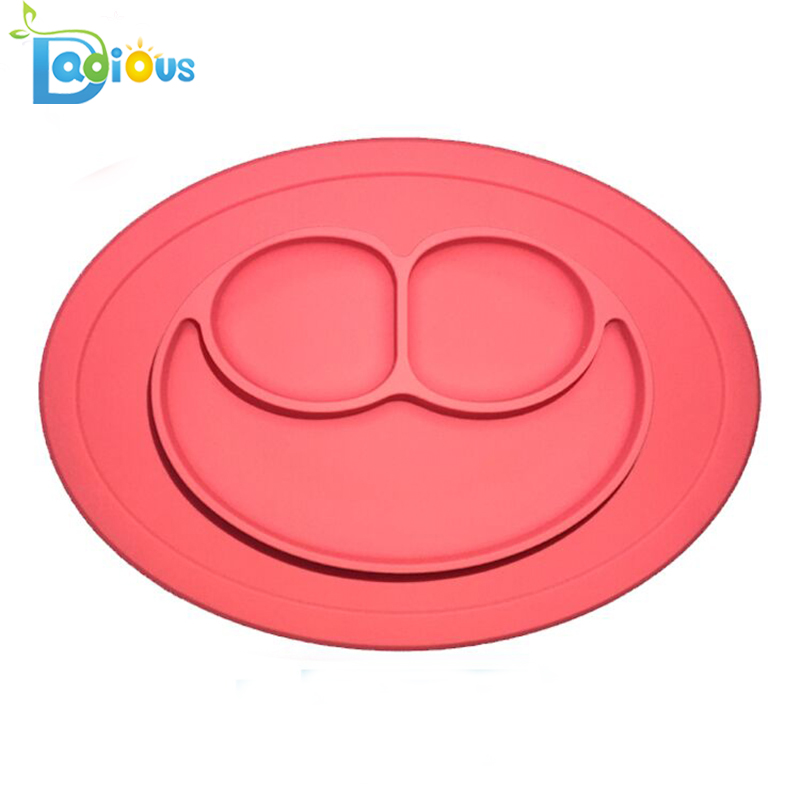 Amazon Hot Sale Baby One-Piece Silikon Placemat Safe Kids Suction Plate