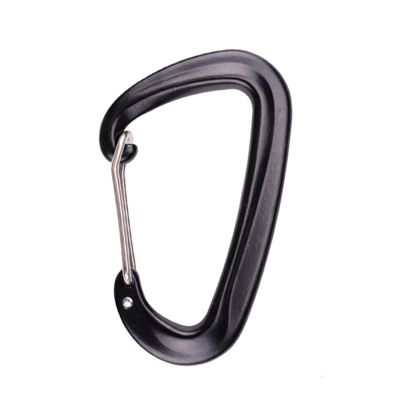 Utomhus krok bergsklättring camping huvudlås karabiner utomhus snabblås snabbfallautrustning säkerhetslås sondhål D typ 304 rostfritt stål fjäderlås huvudlås luftfart aluminiumlegering