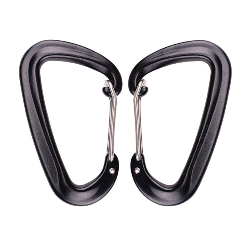 Utomhus krok bergsklättring camping huvudlås karabiner utomhus snabblås snabbfallautrustning säkerhetslås sondhål D typ 304 rostfritt stål fjäderlås huvudlås luftfart aluminiumlegering