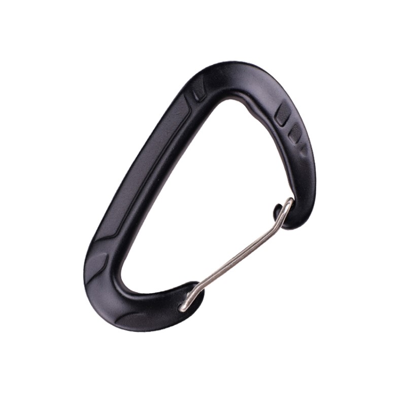 Utomhus krok bergsklättring läger huvudlås bergkarabiner utomhus snabblås snabbfallautrustning säkerhetslås sondhål D rostfritt stål fjäderlås huvudlås luftfart aluminiumlegering