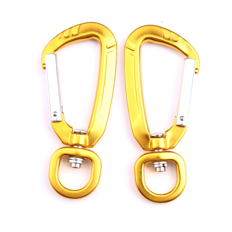 Utomhus krok bergsklättring camping huvudlås karabiner utomhus snabb fångning snabb falla utrustning säkerhetslås sondhål D form hund spänne husdjur spänne tom aluminiumlegering karabiner