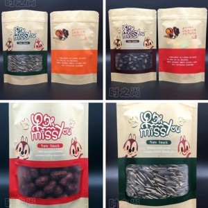 Kraftpapper Stand Up Pouch with Zipslock and die cut hantel for mutts & jujube and other torr frukts