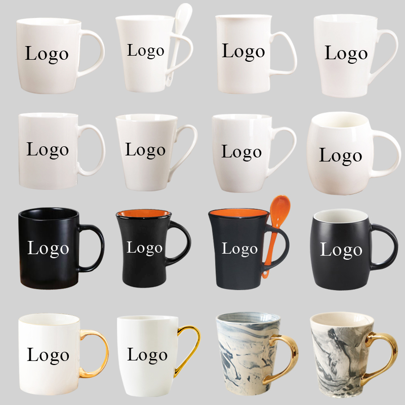 Hög kvalitet Costom LOGO vit keramisk kaffekopp
